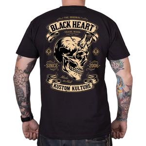 Tričko Black Heart Devil Skull černé