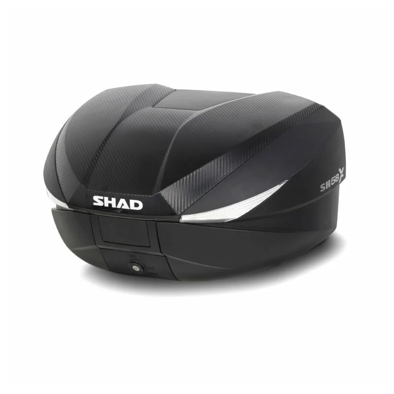 Vrchní kufr na motorku s barevným krytem SHAD SH58X bílá se zámkem PREMIUM