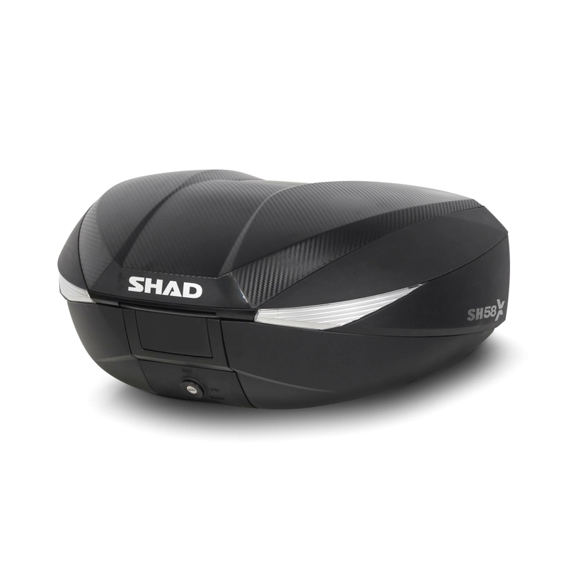 Vrchní kufr na motorku s barevným krytem SHAD SH58X bílá se zámkem PREMIUM