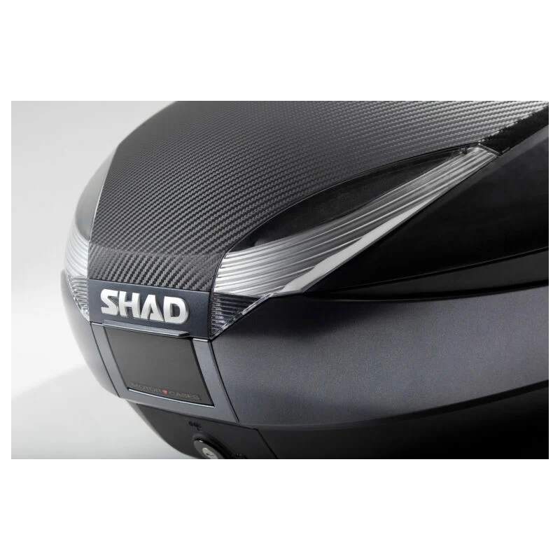 Vrchní kufr na motorku s barevným krytem SHAD SH48 bílá se zámkem PREMIUM SMART