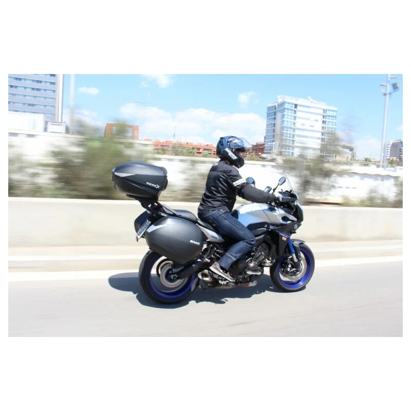 Vrchní kufr na motorku SHAD SH58X karbon se zámkem PREMIUM a opěrkou
