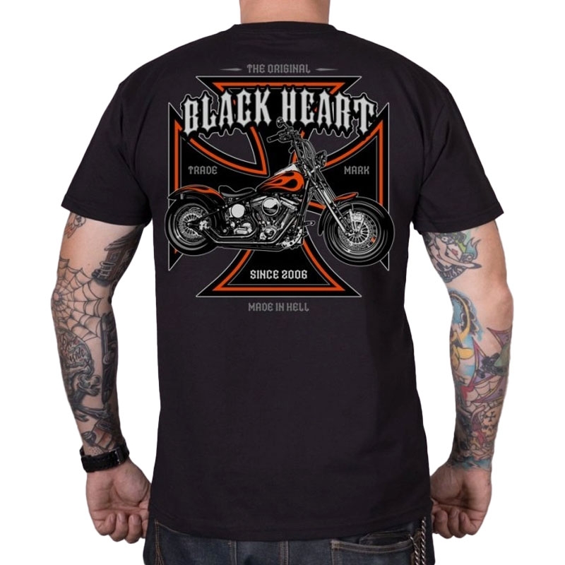 Tričko Black Heart Motorcycle Cross černé Velikost: M
