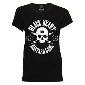 Dámské tričko Black Heart Bastard Skull černé