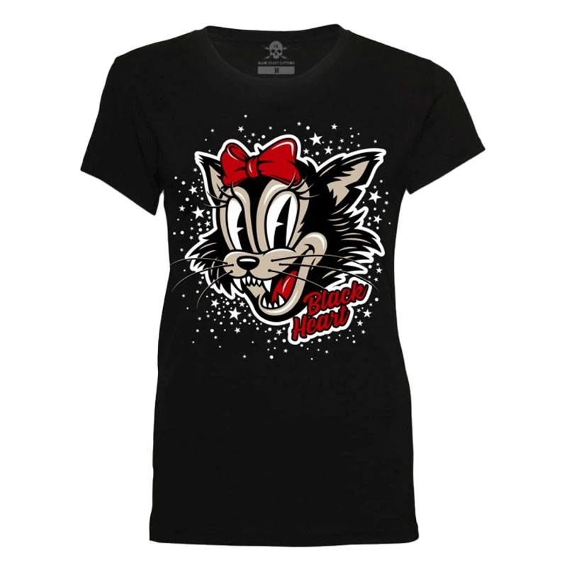 Dámské triko Black Heart Bad Cat černé