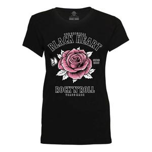 Dámské triko Black Heart Rock N Roll Rose černé