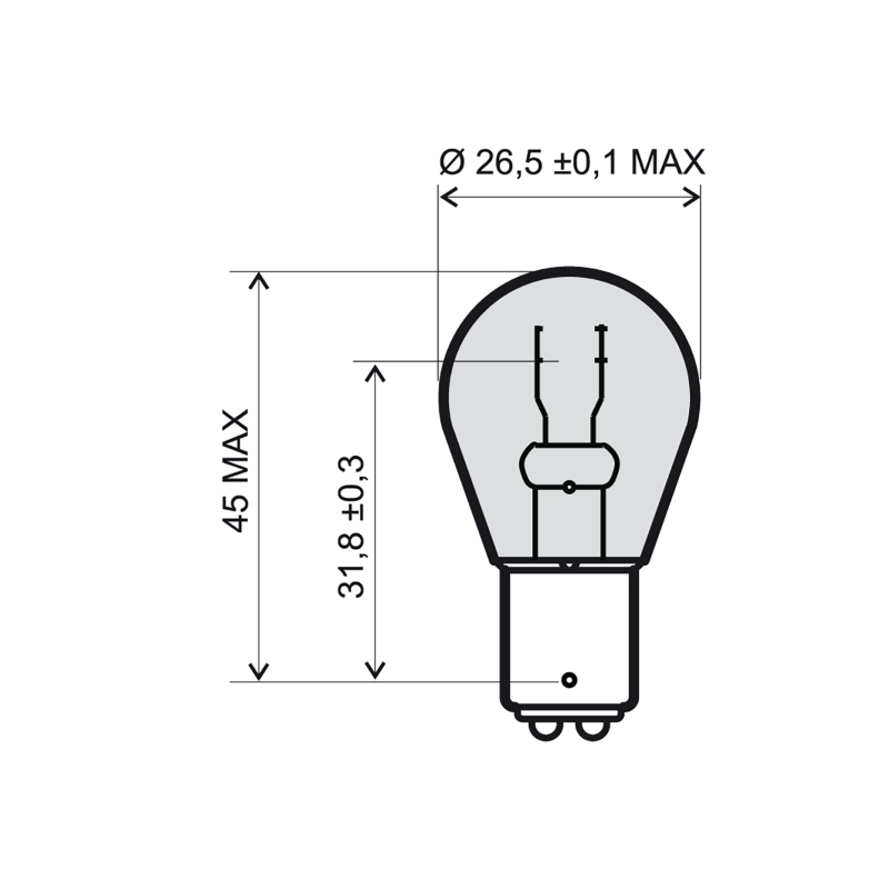 Přední světlo RMS 12V 21W S25 BAU15S