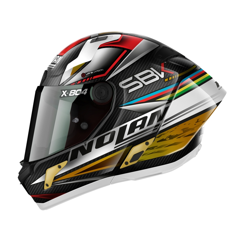 Integrální helma na motorku Nolan X-804 RS Ultra Carbon SBK 23 černo-červeno-zlatá
