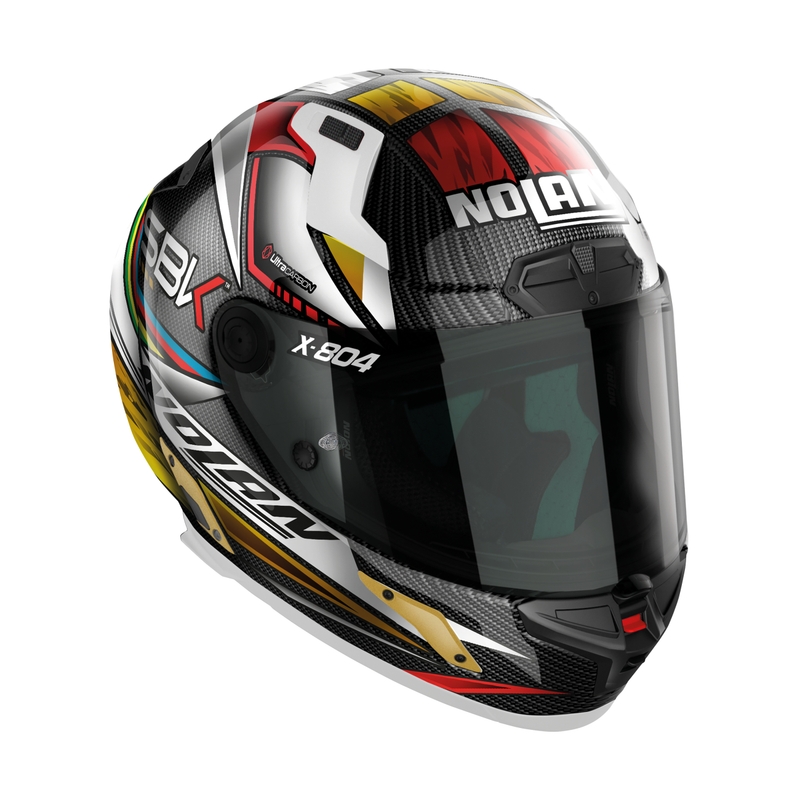 Integrální helma na motorku Nolan X-804 RS Ultra Carbon SBK 23 černo-červeno-zlatá