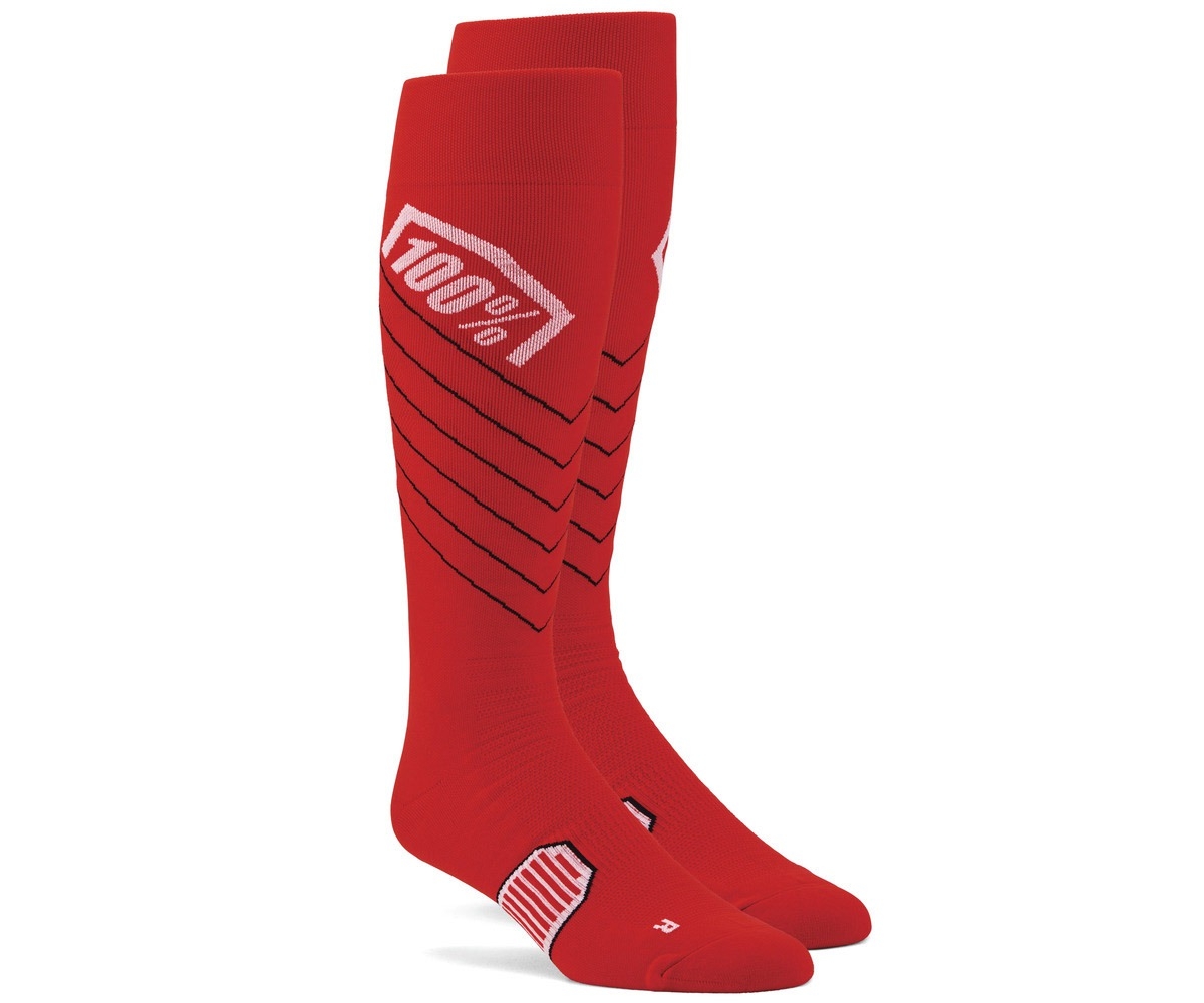 Podkolenky 100% - USA HI Side MX červená Velikost: S/M