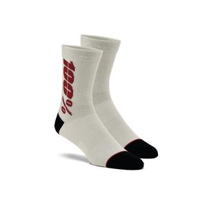 Ponožky 100% - USA  Rythym Merino Wool stříbrno-červené