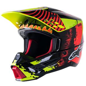 Motokrosová helma Alpinestars S-M5 Solar Flare fluo žluto-fluo červeno-černá