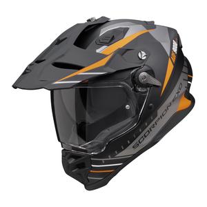 Enduro helma Scorpion ADF-9000 Air Feat matná černo-stříbrno-oranžová