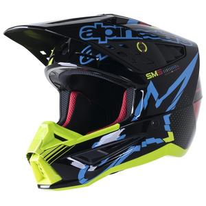 Motokrosová helma Alpinestars S-M5 Action fluo žluto-černo-modro- tmavě červená