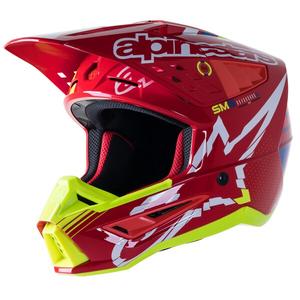 Motokrosová helma Alpinestars S-M5 Action červeno-fluo žluto-bílo modrá