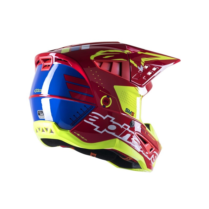 Motokrosová helma Alpinestars S-M5 Action červeno-fluo žluto-bílo modrá