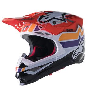 Motokrosová helma Alpinestars Supertech S-M10 Edice Troy Lee Designs oranžovo-žluto-fialovo-bílo černá