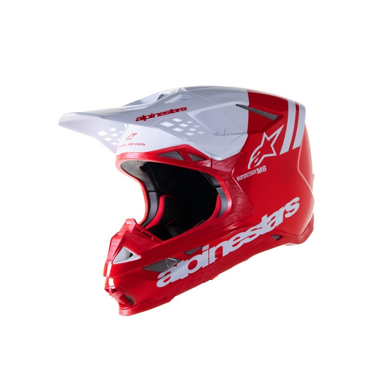 Motokrosová helma Alpinestars Supertech S-M8 Radium 2 červeno-bílá
