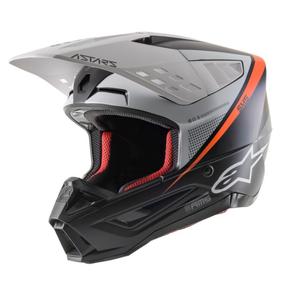 Motokrosová helma Alpinestars S-M5 Rayon černo-bílo-fluo oranžová matná