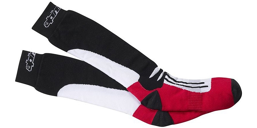 Podkolenky Alpinestars Racing Road CoolMax® černo-bílo-červené Velikost: S/M