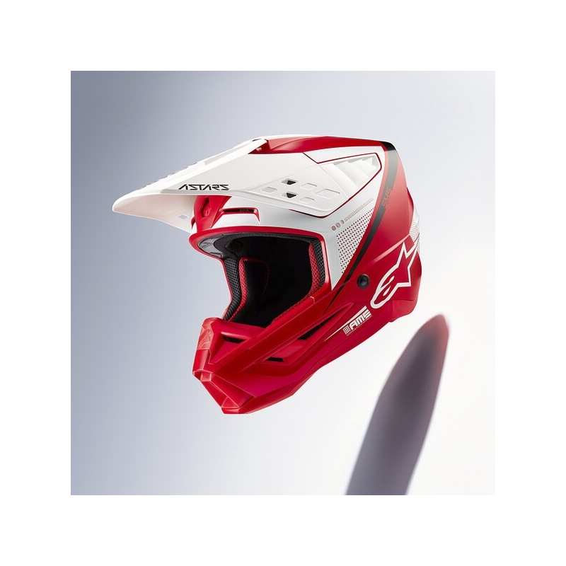 Motokrosová helma Alpinestars S-M5 Rayon červeno-bílo-černá matná