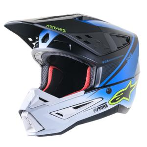 Motokrosová helma Alpinestars S-M5 Rayon modro-fluo žluto-bílo-černá matná