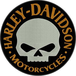 Nášivka H-D Motorcycles černo-bílo-žlutá