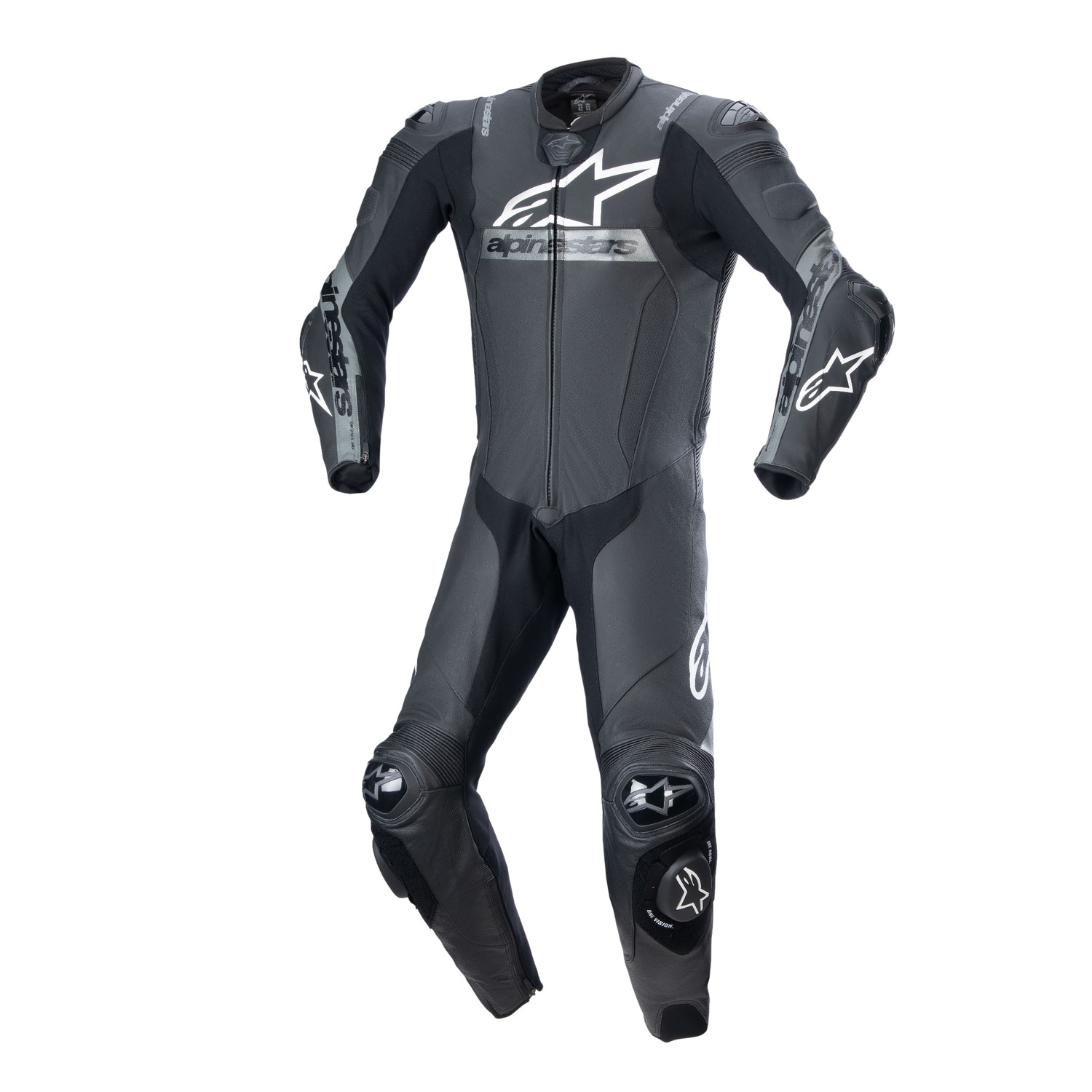 Kožená kombinéza na motorku Alpinestars Missile 2 Ward černo-šedá Velikost: 46