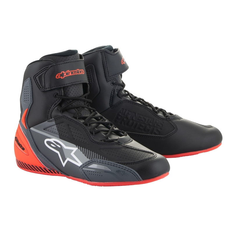 Boty na motorku Alpinestars Faster-3 černo-šedo-fluo červená