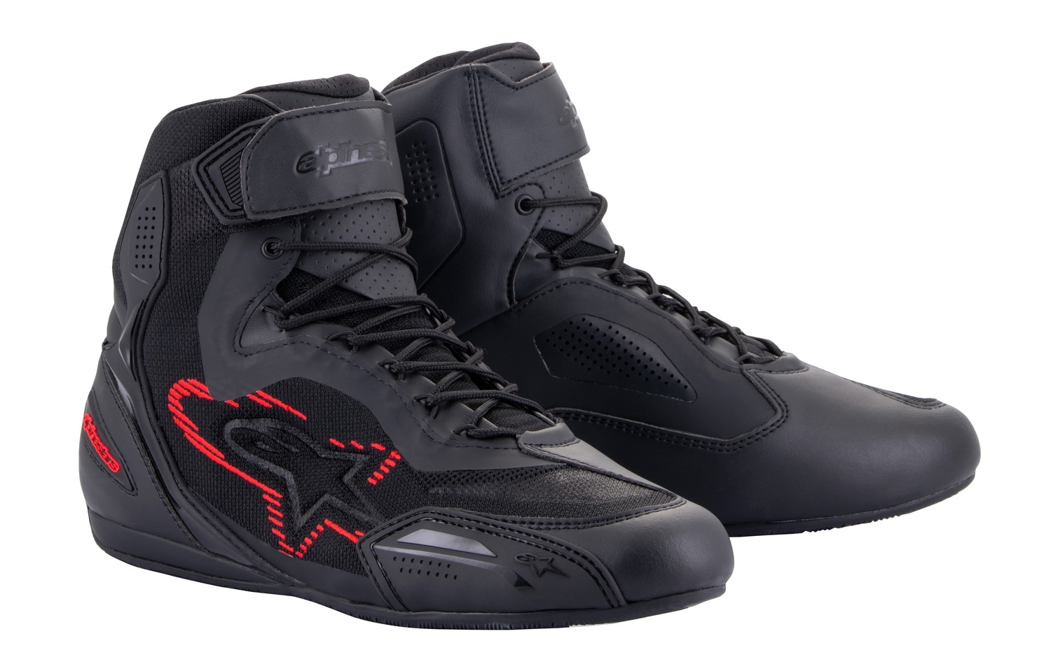 Boty na motorku Alpinestars Faster-3 Rideknit černo-tmavě šedo-červené Velikost: 38,5