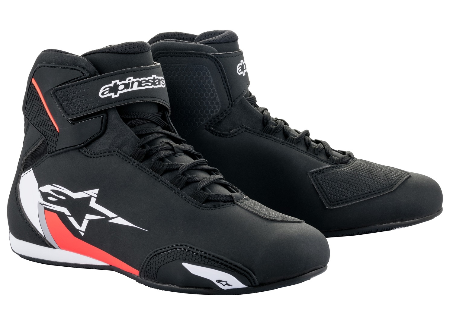 Boty na motorku Alpinestars Sektor černo-bílo-fluo červené Velikost: 45,5