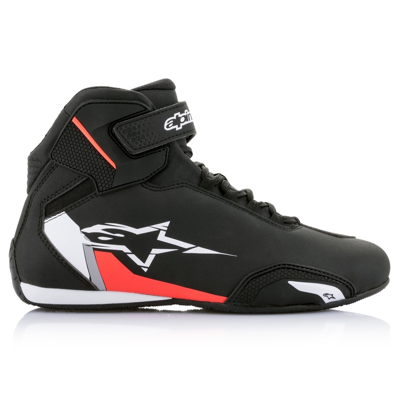 Boty na motorku Alpinestars Sektor černo-bílo-fluo červené