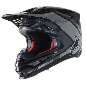 Motokrosová helma Alpinestars S-M10 Carbon Meta2 černo-šedá lesklá