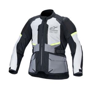 Bunda na motorku Alpinestars Andes Air Drystar světle šedo-tmavě šedo-černo-fluo žlutá 2024