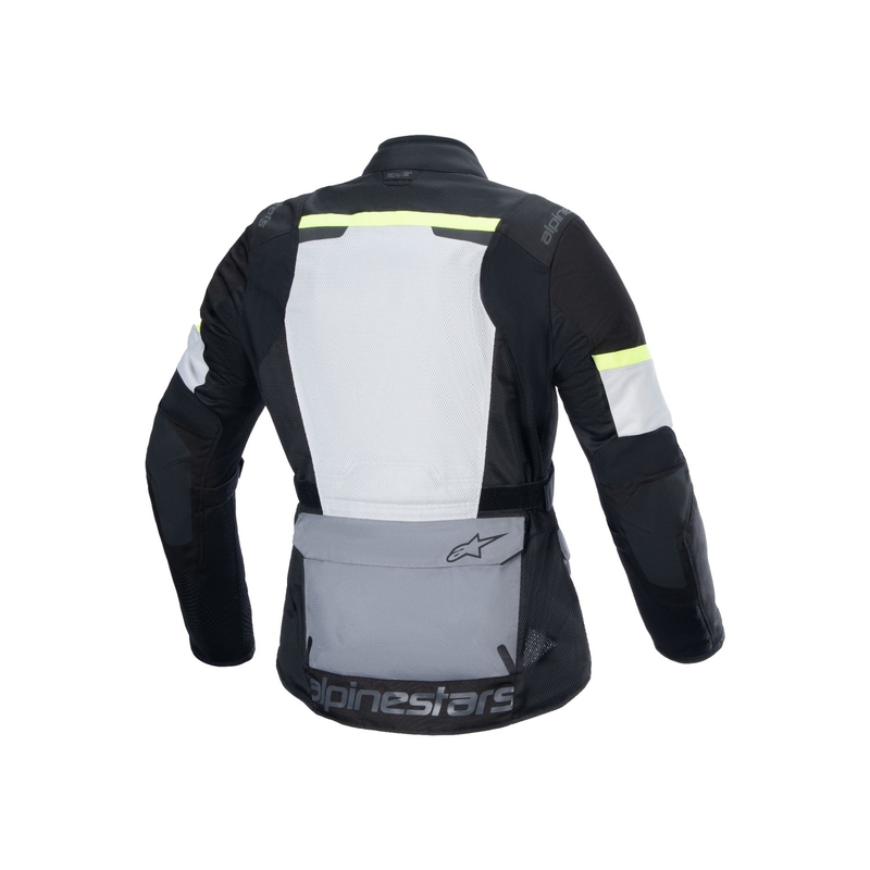 Bunda na motorku Alpinestars Andes Air Drystar světle šedo-tmavě šedo-černo-fluo žlutá 2024