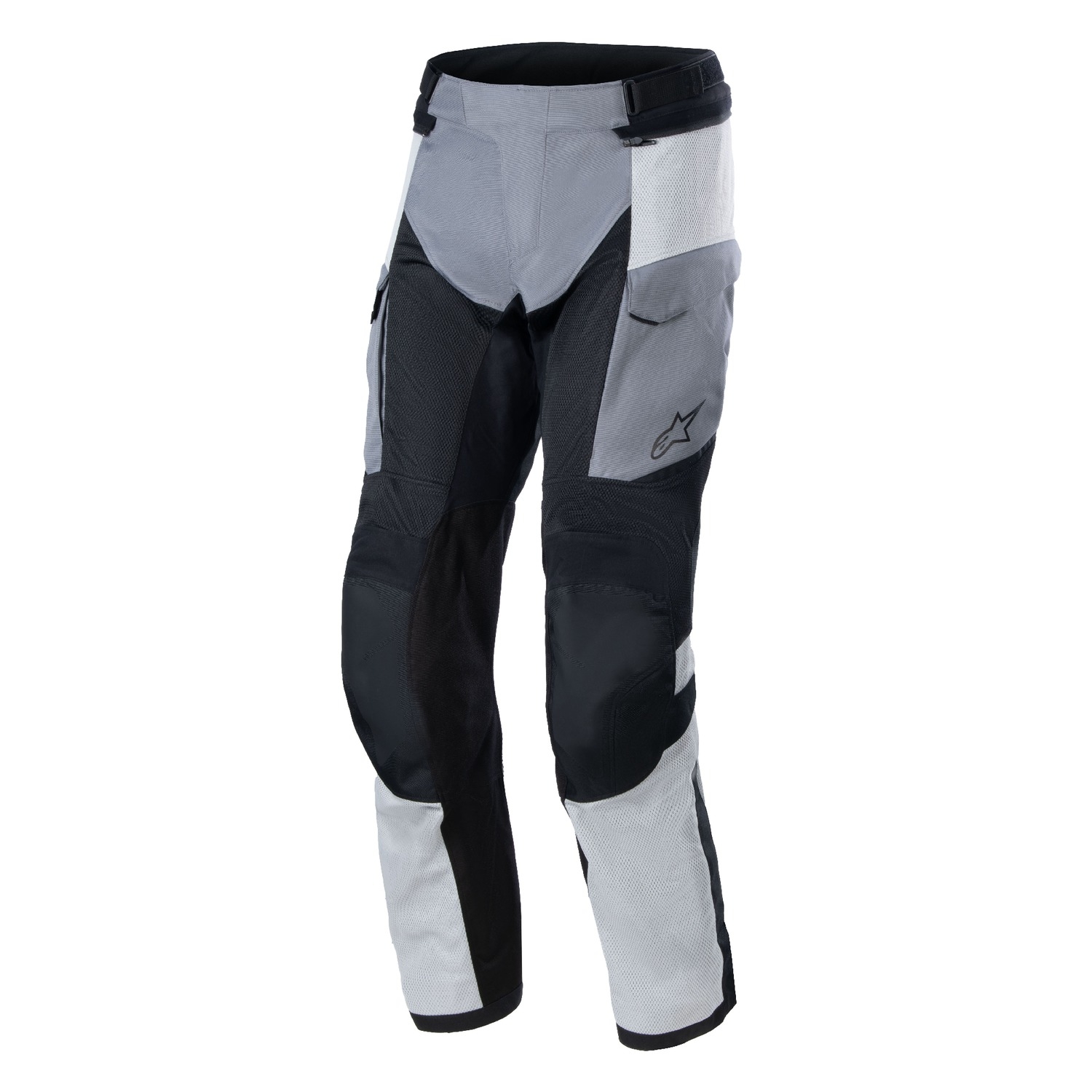 Kalhoty na motorku Alpinestars Andes Air Drystar světle šedo-tmavě šedo-černo-fluo žlutá Velikost: S