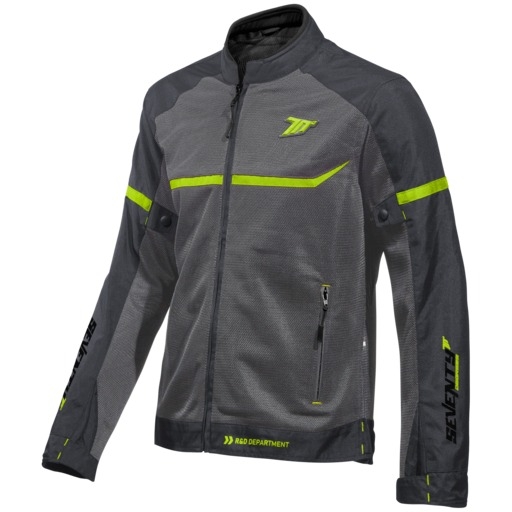 Bunda na motorku SEVENTY DEGREES SD-JR30.1 Mojave šedo-fluo žlutá Velikost: S