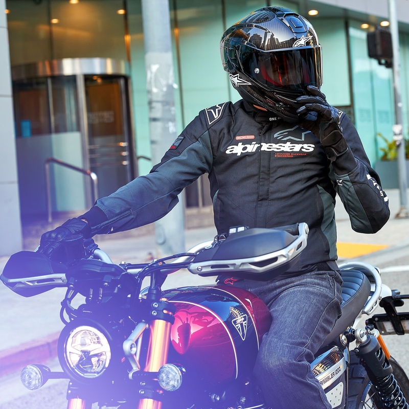Bunda na motorku Alpinestars Monza Sport černo-šedo-červeno-bílá