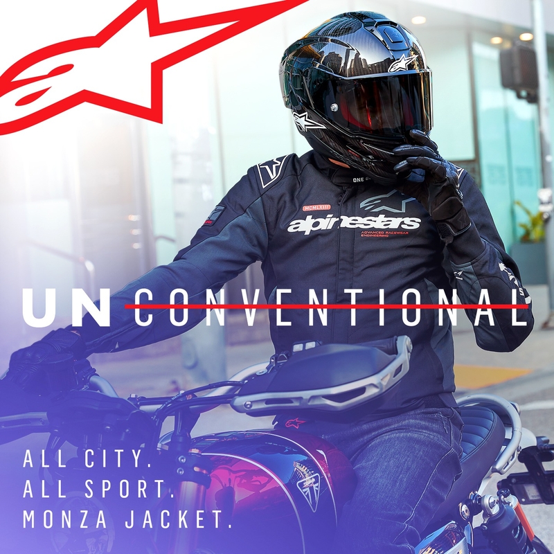 Bunda na motorku Alpinestars Monza Sport černo-šedo-červeno-bílá
