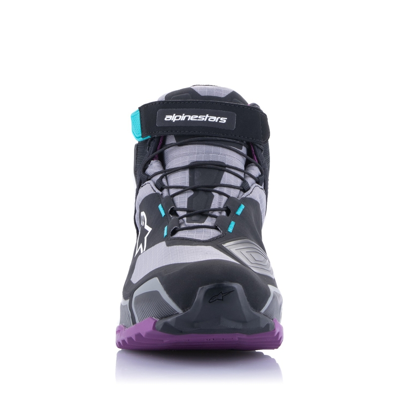 Dámské boty na motorku Alpinestars Stella CR-X Drystar černo-šedo-fialovo-tyrkysové