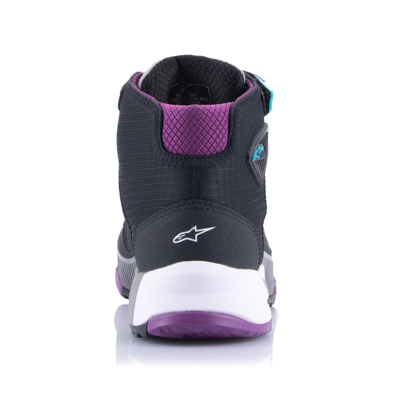 Dámské boty na motorku Alpinestars Stella CR-X Drystar černo-šedo-fialovo-tyrkysové