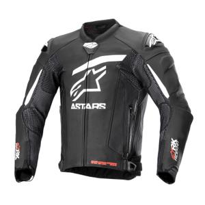 Kožená bunda na motorku Alpinestars GP Plus R 4 Rideknit černo-bílá
