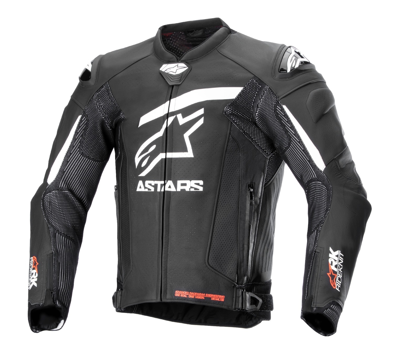 Kožená bunda na motorku Alpinestars GP Plus R 4 Rideknit černo-bílá Velikost: 48