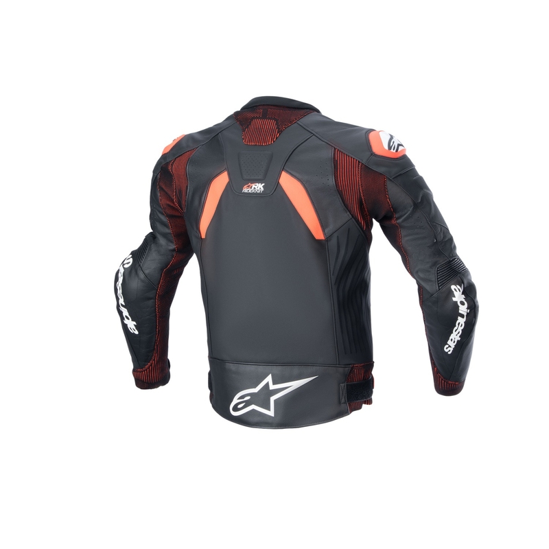 Kožená bunda na motorku Alpinestars GP Plus R 4 Rideknit černo-fluo červeno-bílá