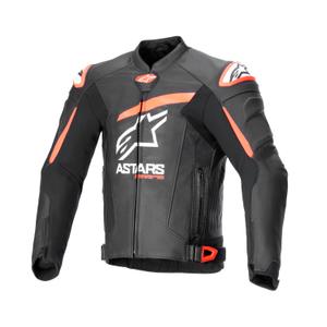 Kožená bunda na motorku Alpinestars GP plus R 4 Airflow černo-fluo červeno-bílá