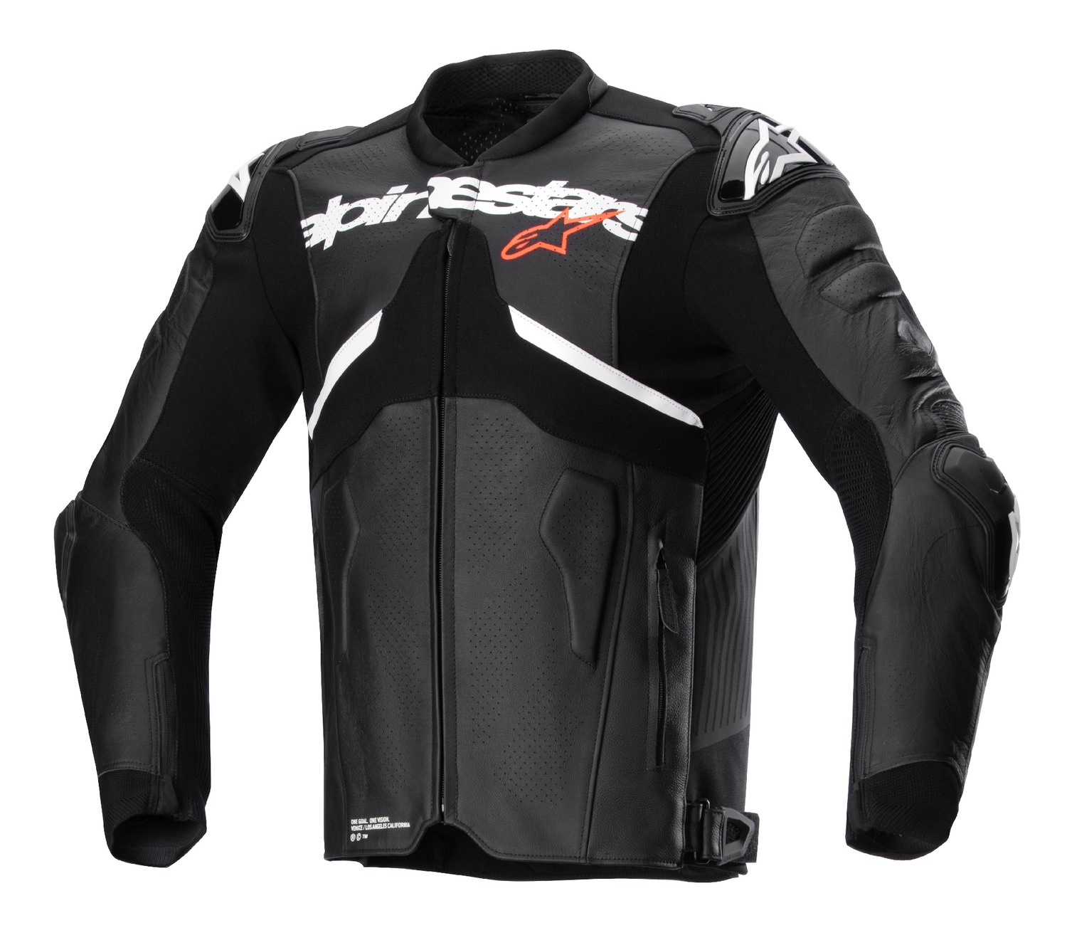 Kožená bunda na motorku Alpinestars Atem 5 černo-bílá Velikost: 48