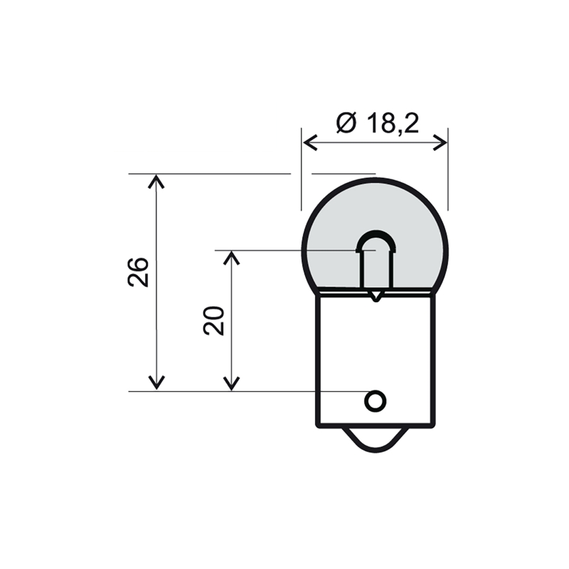 Přední světlo RMS 12V 10W BA15S