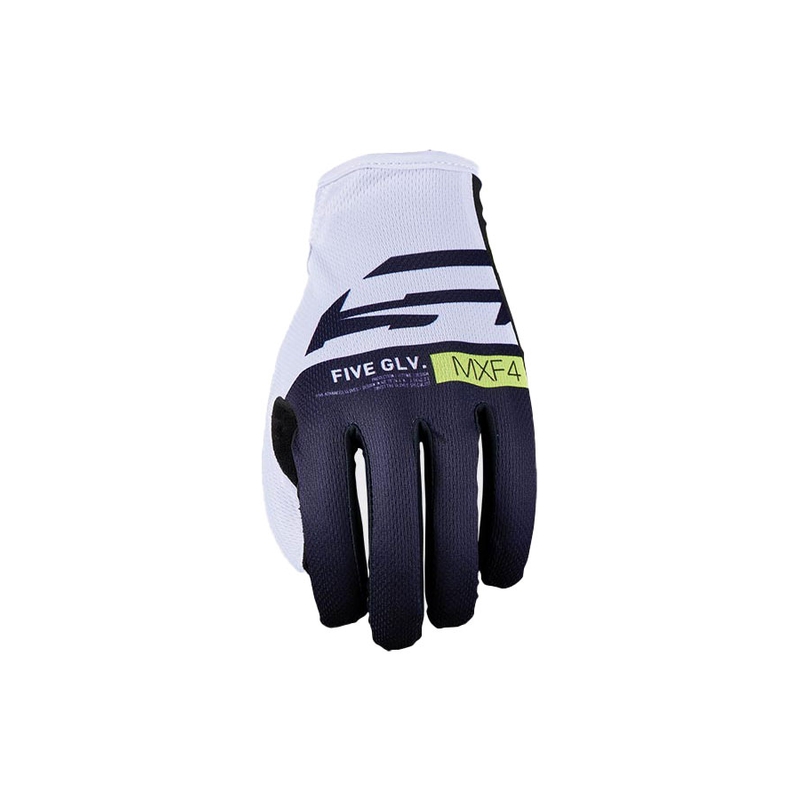 Motokrosové rukavice FIVE MXF4 bílo-modro-fluo žluté