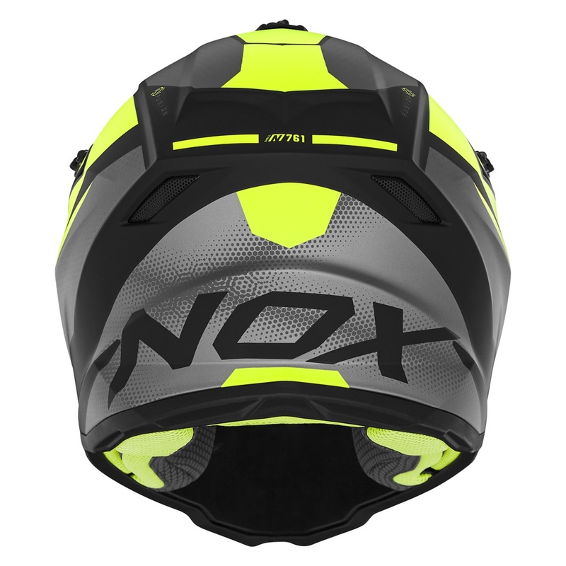 Dětská motokrosová helma NOX N761 MX fluo žluto-černo-šedá