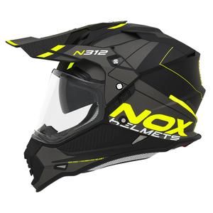 Enduro helma NOX N312 Drone matná černo-žlutá