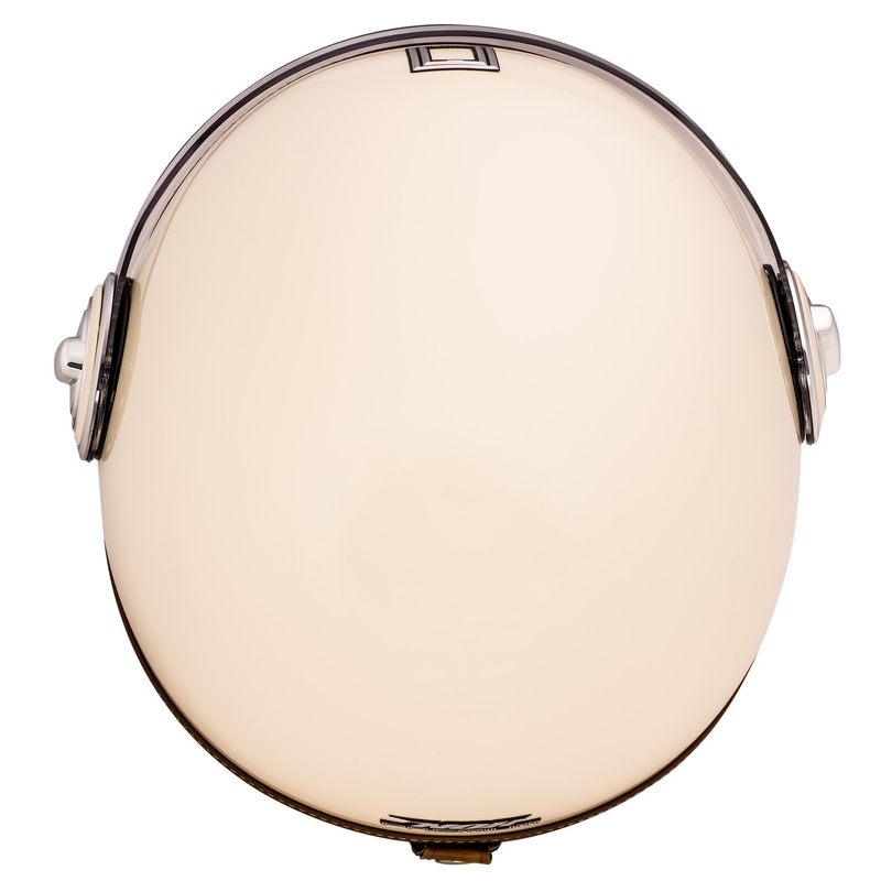 Otevřená helma na motorku NOX PREMIUM Heritage krémově bílá s hnědou kůží